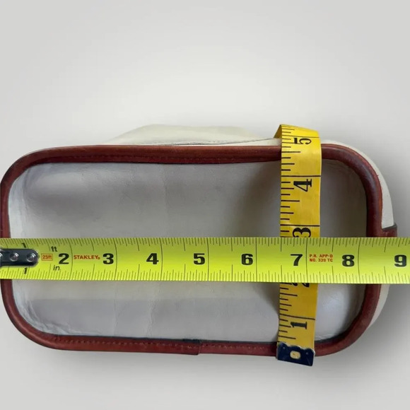 Brighton Vintage Leather Cross Body Shoulder Bucket Bag Cream Brown Drawstring - Picture 16 of 16